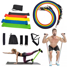 Load image into Gallery viewer, Latex Resistance Bands Gym Anchor Ankle Straps With Bag Kit Set
