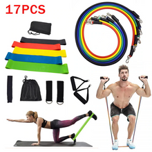 Load image into Gallery viewer, Latex Resistance Bands Gym Anchor Ankle Straps With Bag Kit Set
