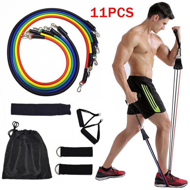 Latex Resistance Bands Gym Anchor Ankle Straps With Bag Kit Set