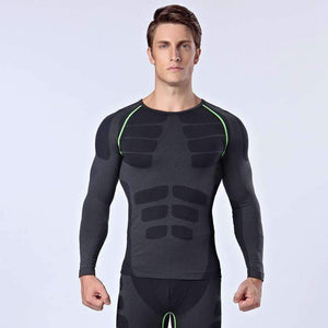 Buy the 2017 Men's Slimming Long Sleeve Compression T-shirt / Black/Green / L. Shop Compression Shirts Online - Kewlioo